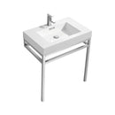 KubeBath Haus 30 in. Stainless Steel Console w/ White Acrylic Sink - Chrome, CH30