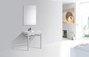 KubeBath Haus 30 in. Stainless Steel Console w/ White Acrylic Sink - Chrome, CH30