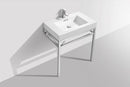 KubeBath Haus 30 in. Stainless Steel Console w/ White Acrylic Sink - Chrome, CH30