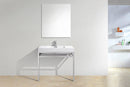 KubeBath Haus 36 in. Stainless Steel Console w/ White Acrylic Sink - Chrome, CH36