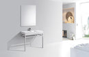 KubeBath Haus 40 in. Stainless Steel Console w/ White Acrylic Sink - Chrome, CH40