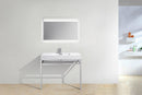 KubeBath Haus 40 in. Stainless Steel Console w/ White Acrylic Sink - Chrome, CH40
