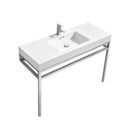 KubeBath Haus 48 in. Stainless Steel Console w/ White Acrylic Sink - Chrome, CH48