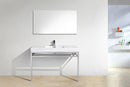 KubeBath Haus 48 in. Stainless Steel Console w/ White Acrylic Sink - Chrome, CH48
