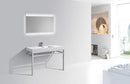 KubeBath Haus 48 in. Stainless Steel Console w/ White Acrylic Sink - Chrome, CH48