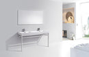 KubeBath Haus 60 in. Double Sink Stainless Steel Console w/ White Acrylic Sink - Chrome, CH60D