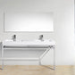 KubeBath Haus 60 in. Double Sink Stainless Steel Console w/ White Acrylic Sink - Chrome, CH60D