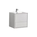 KubeBath De Lusso 24 in. Wall Mount Modern Bathroom Vanity - High Glossy White, DL24-GW