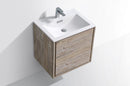 KubeBath DeLusso 24 in. Wall Mount Modern Bathroom Vanity - Nature Wood, DL24-NW