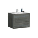 KubeBath De Lusso 30 in. Wall Mount Modern Bathroom Vanity - Ocean Gray, DL30-BE