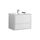 KubeBath DeLusso 30 in. Wall Mount Modern Bathroom Vanity - High Glossy White, DL30-GW