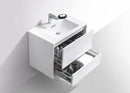 KubeBath DeLusso 30 in. Wall Mount Modern Bathroom Vanity - High Glossy White, DL30-GW