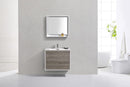 KubeBath De Lusso 30 in. Wall Mount Modern Bathroom Vanity - Ash Gray, DL30-HGASH