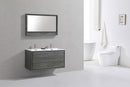 KubeBath De Lusso 48 in. Double Sink Wall Mount Modern Bathroom Vanity - Ocean Gray, DL48D-BE