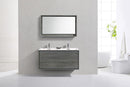 KubeBath De Lusso 48 in. Double Sink Wall Mount Modern Bathroom Vanity - Ocean Gray, DL48D-BE