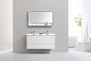 Kube Bath De Lusso 48 in. Double Sink Wall Mount Modern Bathroom Vanity - High Glossy White, DL48D-GW