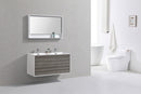 KubeBath DeLusso 48 in. Double Sink Wall Mount Modern Bathroom Vanity - Ash Gray, DL48D-HGASH