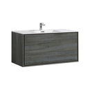 KubeBath De Lusso 48 in. Single Sink Wall Mount Modern Bathroom Vanity - Ocean Gray, DL48S-BE
