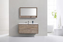 KubeBath DeLusso 48 in. Single Sink Wall Mount Modern Bathroom Vanity - Nature Wood, DL48S-NW
