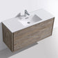 KubeBath DeLusso 48 in. Single Sink Wall Mount Modern Bathroom Vanity - Nature Wood, DL48S-NW