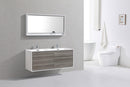 KubeBath De Lusso 60 in. Double Sink Wall Mount Modern Bathroom Vanity - Ash Gray, DL60D-HGASH