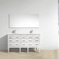 KubeBath Eiffel 60'' Double Sink High Gloss White Vanity with White Counter Top, E60-GW