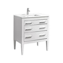 Eiffel 30'' High Gloss White Vanity W/ Quartz Counter Top