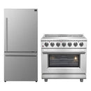 FORNO 2-Piece Appliance Package - 36-Inch Electric Range and 31-Inch Refrigerator, Right Hinge in Stainless Steel FBDL-013-06CAUS