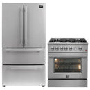 FORNO 2-Piece Appliance Package- 30-Inch Gas Range and 36-Inch French Door Refrigerator in Stainless Steel FBDL-020-02-US