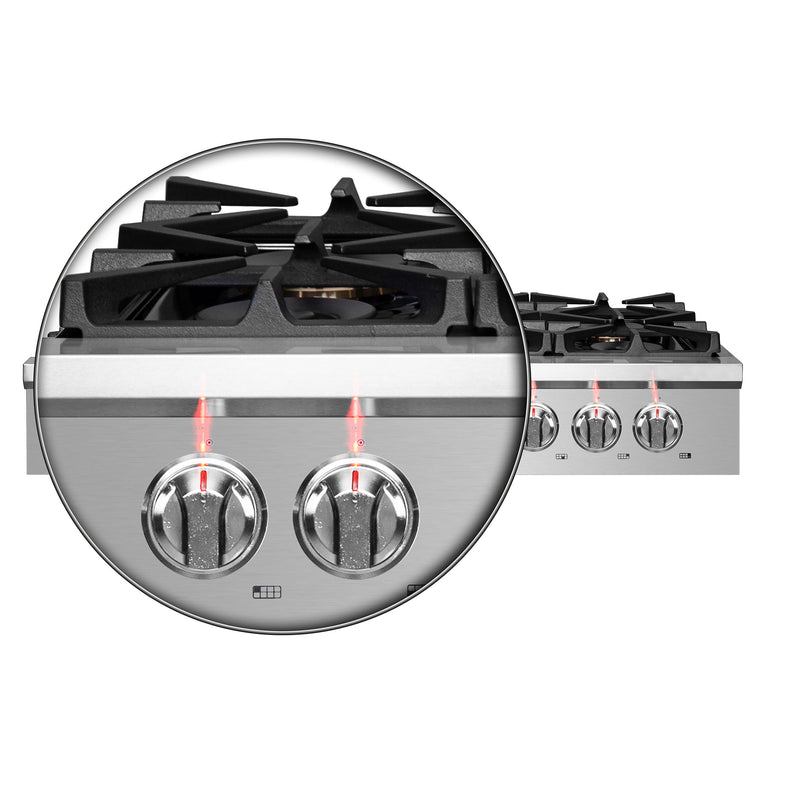 Forno Spezia 48-Inch Gas Rangetop, 8 Burners, Wok Ring and Grill/Griddle in Stainless Steel (FCTGS5751-48)