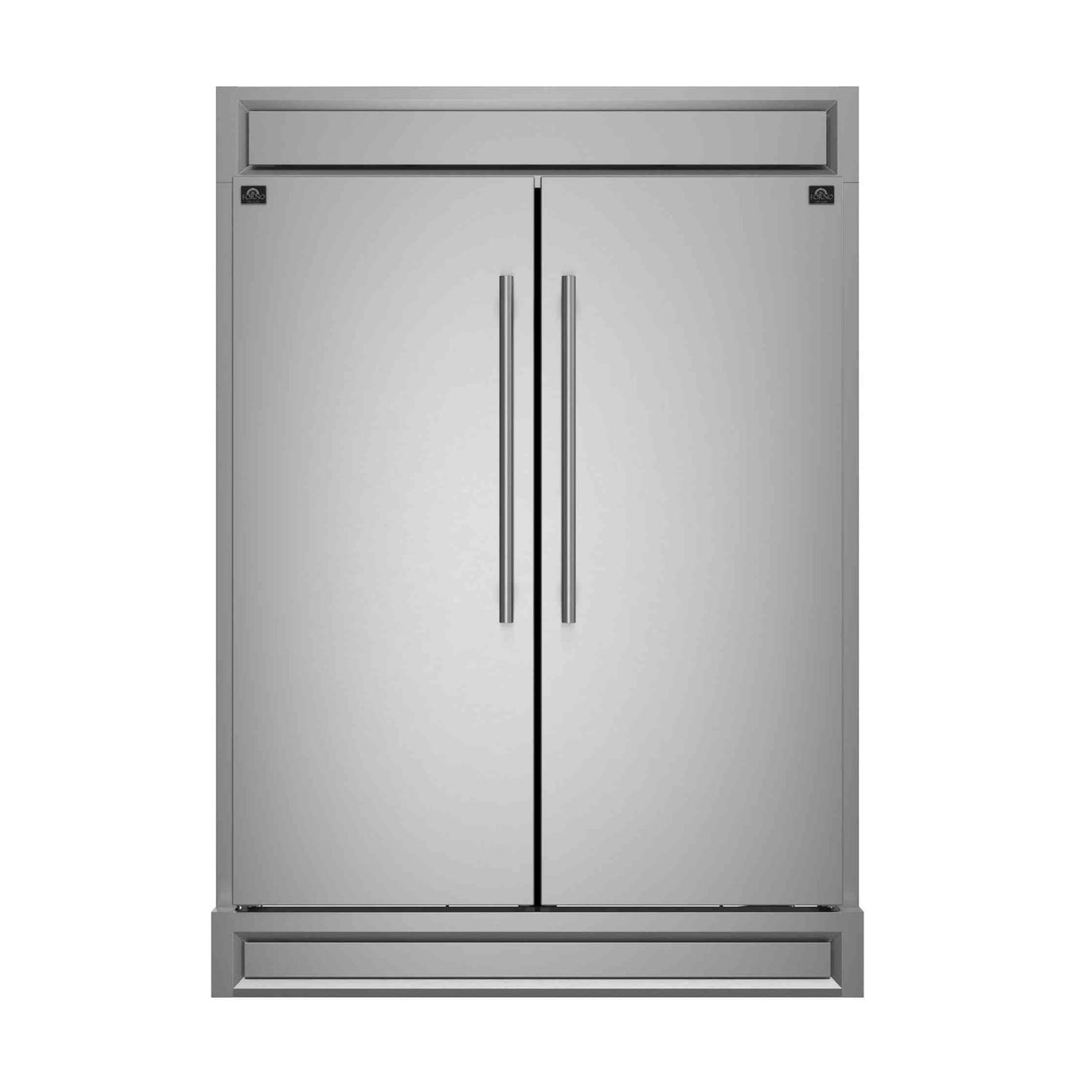 Forno Appliance Package - 48" Dual Fuel Range, Wall Mount Range Hood and 60" Refrigerator with Modern Grill Trim, FBDL-017-04CAUS