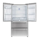 FORNO 3-Piece Appliance Package - 36-Inch Marco Gas Range, French Door Refrigerator, & Dishwasher in Stainless Steel FBDL-009-01CAUS