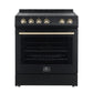 Forno Espresso Package - 30" Electric Range and Refrigerator in Stainless, Black, or White with Accents