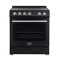 Forno Espresso Package - 30" Electric Range and Refrigerator in Stainless, Black, or White with Accents
