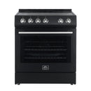 Forno Espresso Package - 30" Electric Range, Range Hood, and Refrigerator in Stainless, White, or Black