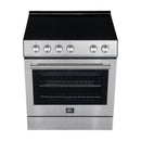 Forno Espresso Package - 30" Electric Range, Range Hood, and Refrigerator in Stainless, White, or Black