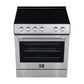 Forno Espresso Package - 30" Electric Range, Under Cabinet Range Hood, 31" Refrigerator and Tall Tub Dishwasher, FBDL-010-01US