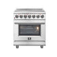 FORNO 2-Piece Appliance Package - 30-Inch Electric Range and 36-Inch Side by Side Refrigerator with Water Dispenser in Stainless Steel FBDL-013-04CAUS