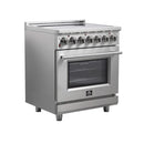 FORNO 2-Piece Appliance Package - 30-Inch Electric Range and 36-Inch Side by Side Refrigerator with Water Dispenser in Stainless Steel FBDL-013-04CAUS