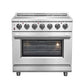 FORNO 2-Piece Appliance Package - 36-Inch Electric Range and 36-Inch Side by Side Refrigerator with Water Dispenser in Stainless Steel FBDL-013-09CAUS
