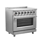 FORNO 2-Piece Appliance Package - 36-Inch Electric Range and 31-Inch Refrigerator, Right Hinge in Stainless Steel FBDL-013-06CAUS