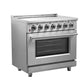 FORNO 2-Piece Appliance Package - 36-Inch Electric Range and 36-Inch French Door Refrigerator in Stainless Steel FBDL-013-08CAUS