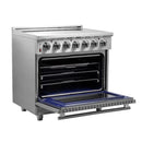 FORNO 2-Piece Appliance Package - 36-Inch Electric Range and 36-Inch French Door Refrigerator in Stainless Steel FBDL-013-08CAUS