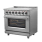 FORNO 2-Piece Appliance Package - 36-Inch Electric Range and 36-Inch Side by Side Refrigerator with Water Dispenser in Stainless Steel FBDL-013-09CAUS