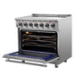 FORNO 2-Piece Appliance Package - 36-Inch Electric Range and 36-Inch French Door Refrigerator in Stainless Steel FBDL-013-08CAUS