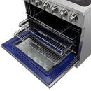 FORNO 2-Piece Appliance Package - 36-Inch Electric Range and 36-Inch Side by Side Refrigerator with Water Dispenser in Stainless Steel FBDL-013-09CAUS