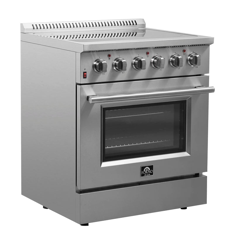 Forno 2-Piece Appliance Package - 30-Inch Electric Range and Wall Mount Range Hood in Stainless Steel