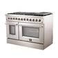 Forno Appliance Package - 48" Dual Fuel Range, Wall Mount Range Hood and 60" Refrigerator with Modern Grill Trim, FBDL-017-04CAUS