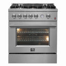 FORNO 2-Piece Appliance Package- 30-Inch Gas Range and 36-Inch French Door Refrigerator in Stainless Steel FBDL-020-02-US