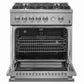 FORNO 2-Piece Appliance Package- 30-Inch Gas Range and 36-Inch French Door Refrigerator in Stainless Steel FBDL-020-02-US
